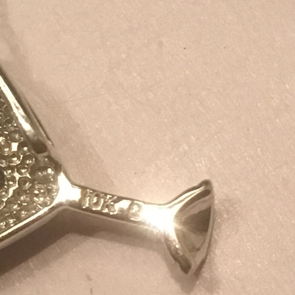 Jewelry 1k White Gold Diamond Martini Glass Necklace Poshmark